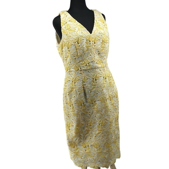 White House black market floral spring v neck dress casual career Easter sz 8 - Picture 4 of 11